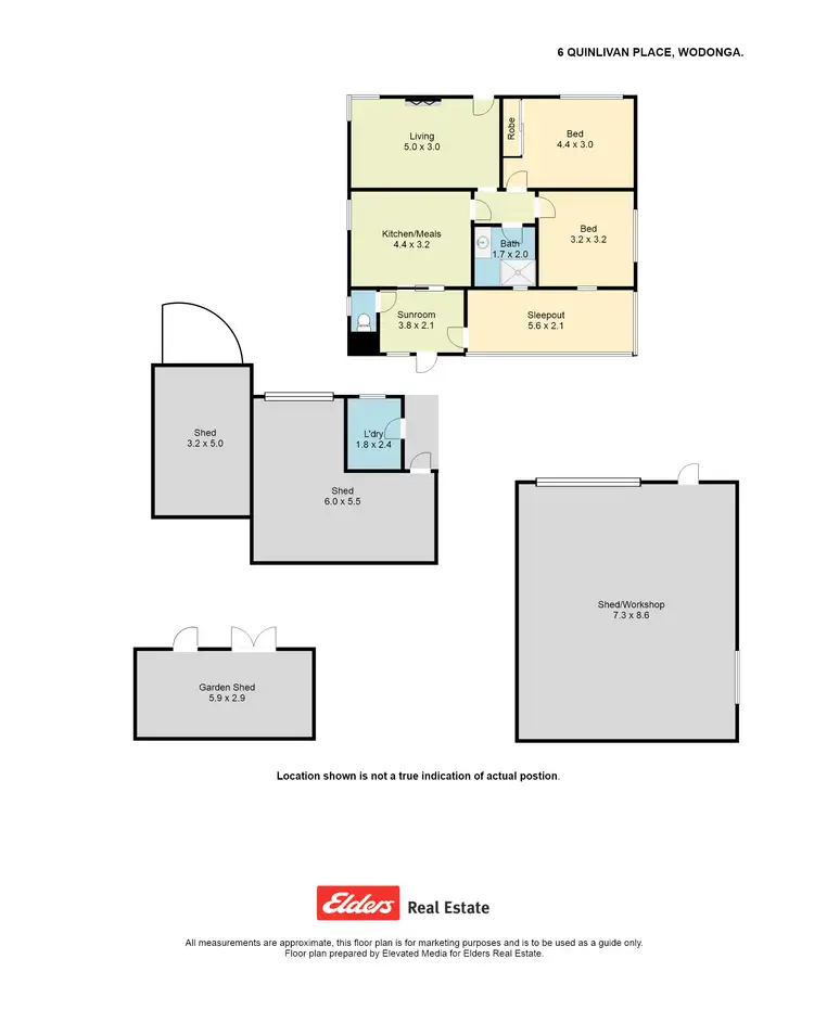 Floorplan of Homely house listing, 6 Quinlivan Place, Wodonga VIC 3690