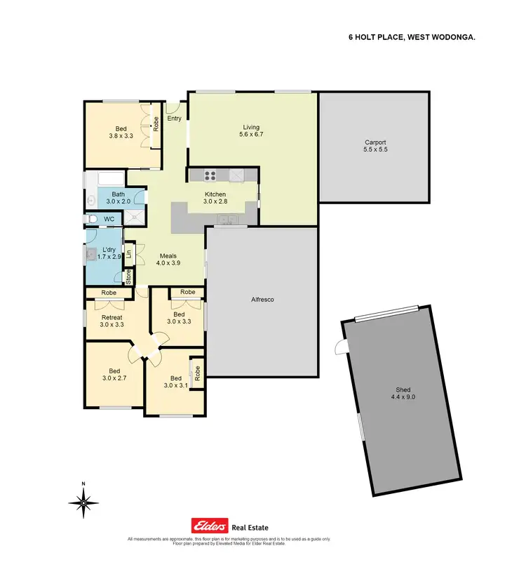 Floorplan of Homely house listing, 6 Holt Place, Wodonga VIC 3690