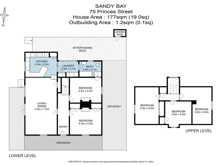 Floorplan of Homely house listing, 75 Princes Street, Sandy Bay TAS 7005