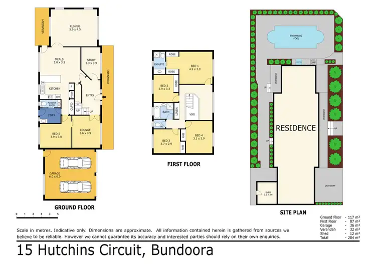 Floorplan of Homely house listing, 15 Hutchins Circuit, Bundoora VIC 3083