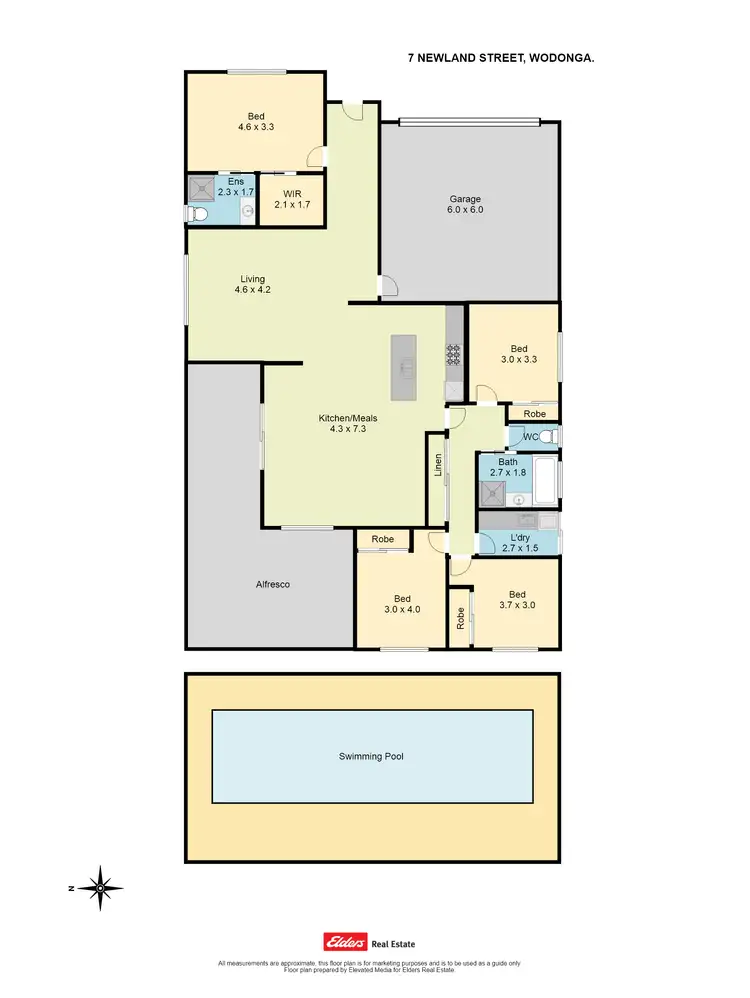 Floorplan of Homely house listing, 7 Newland Street, Wodonga VIC 3690