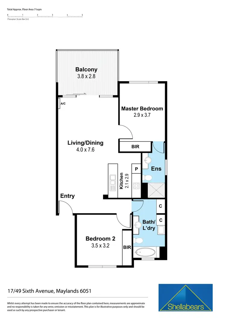 Floorplan of Homely apartment listing, 17/49 Sixth Avenue, Maylands WA 6051