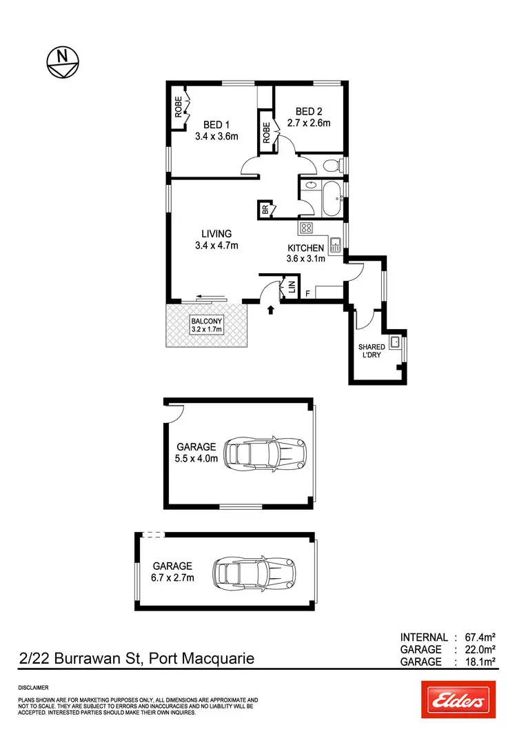 Floorplan of Homely unit listing, 2/22 Burrawan Street, Port Macquarie NSW 2444