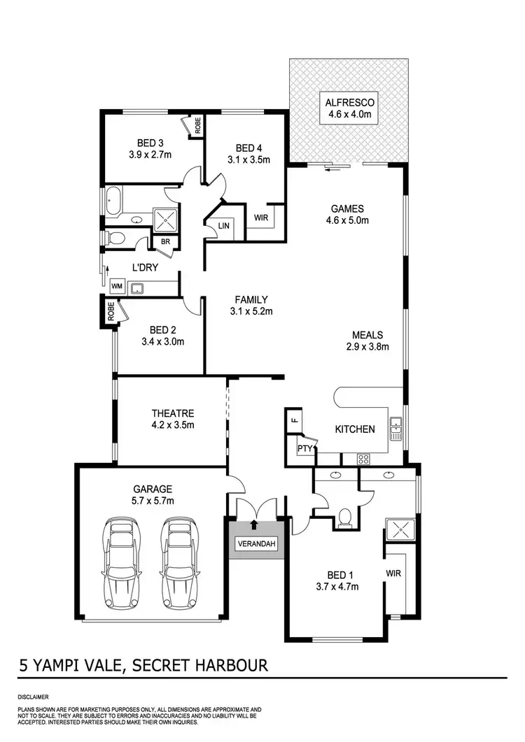 Floorplan of Homely house listing, 5 Yampi Vale, Secret Harbour WA 6173