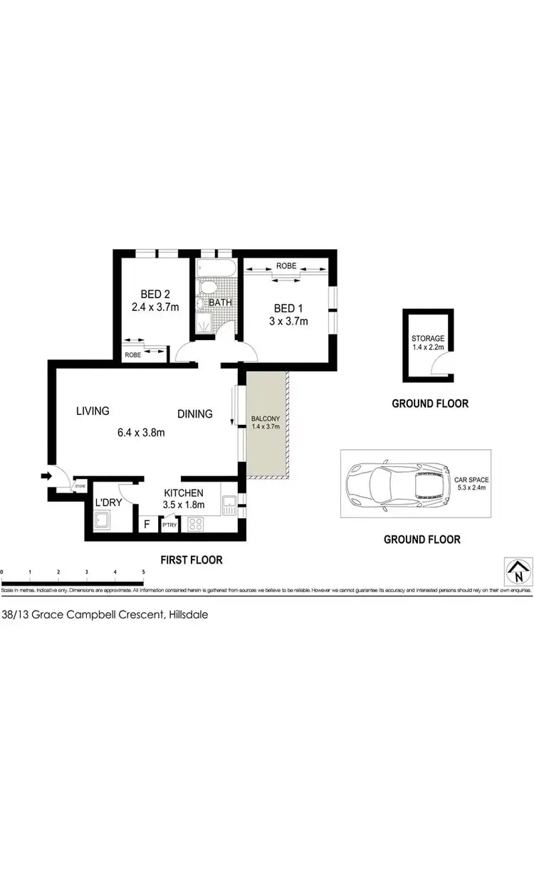 Floorplan of Homely unit listing, 38/13-15 Grace Campbell Crescent, Hillsdale NSW 2036