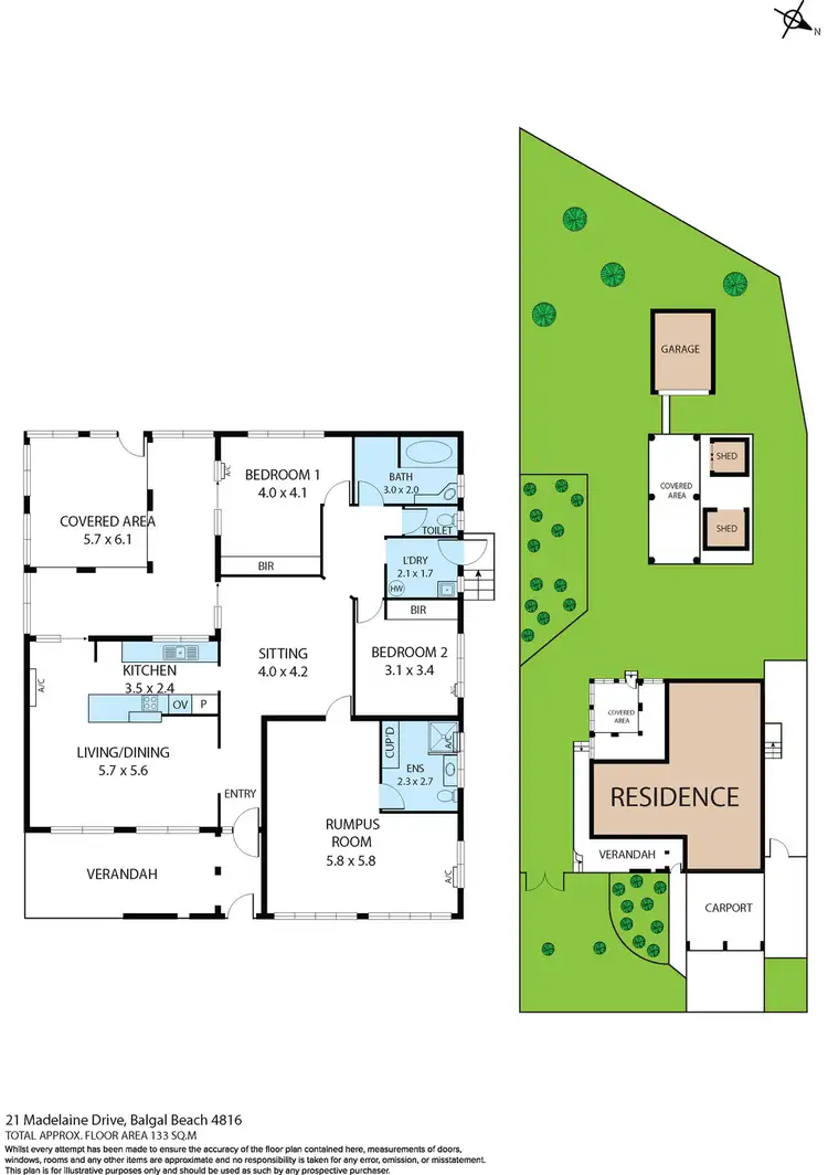 Floorplan of Homely house listing, 21 Madelaine Drive, Balgal Beach QLD 4816