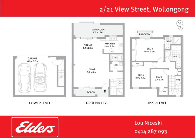 Floorplan of Homely townhouse listing, 2/21 View Street, Wollongong NSW 2500