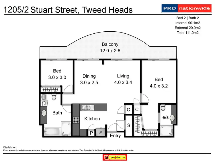 Floorplan of Homely unit listing, 1205/2-4 Stuart Street, Tweed Heads NSW 2485