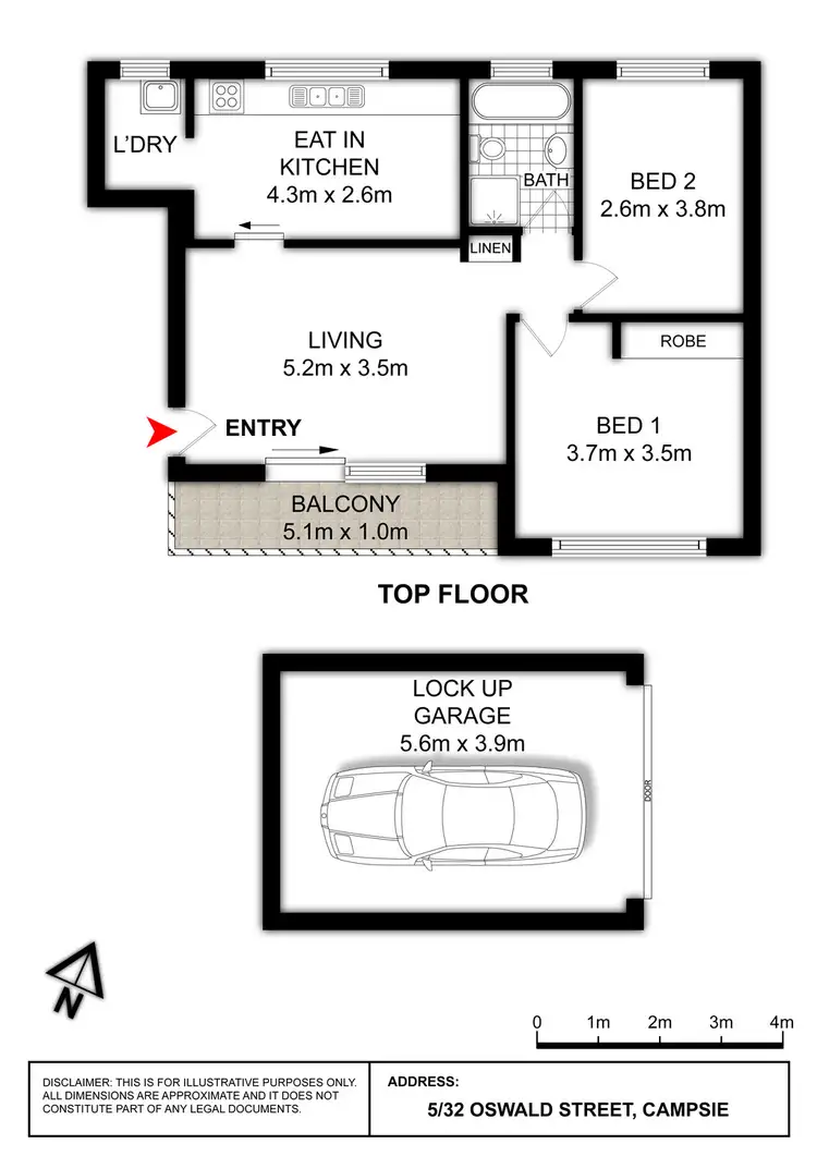 Floorplan of Homely apartment listing, 5/32 Oswald Street, Campsie NSW 2194