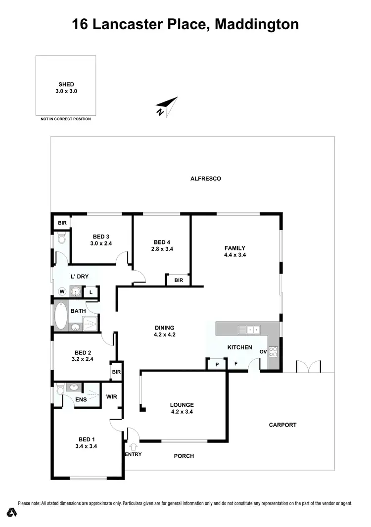 Floorplan of Homely house listing, 16 Lancaster Place, Maddington WA 6109