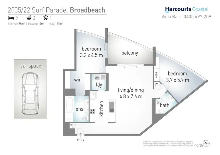 Floorplan of Homely unit listing, 2005/22 Surf Parade, Broadbeach QLD 4218
