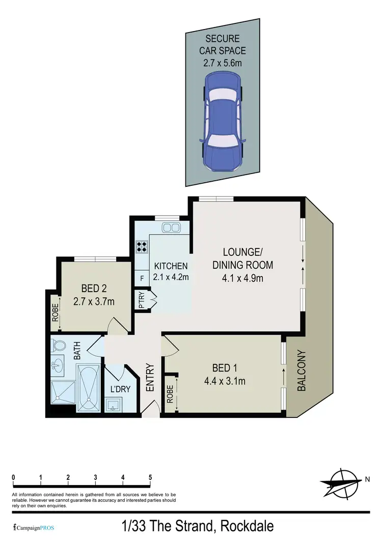 Floorplan of Homely unit listing, 1/33 The Strand, Rockdale NSW 2216