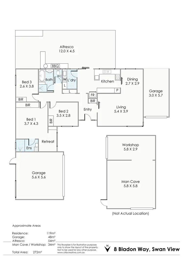 Floorplan of Homely house listing, 8 Bladon Way, Swan View WA 6056