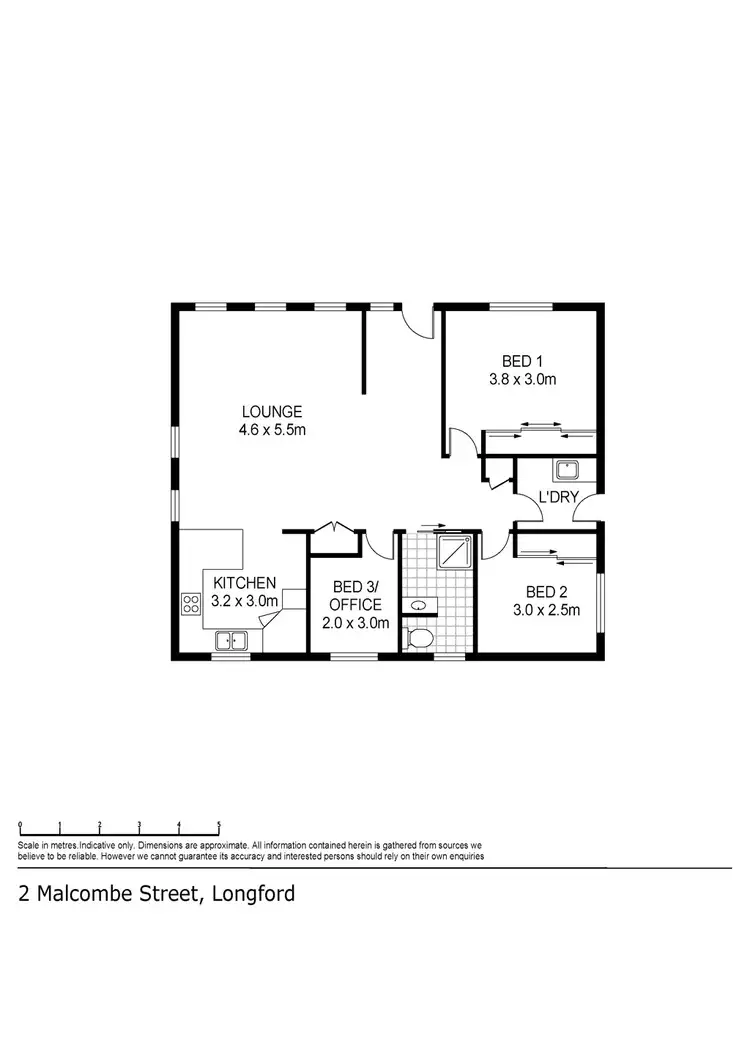 Floorplan of Homely unit listing, 2/63 Malcombe Street, Longford TAS 7301