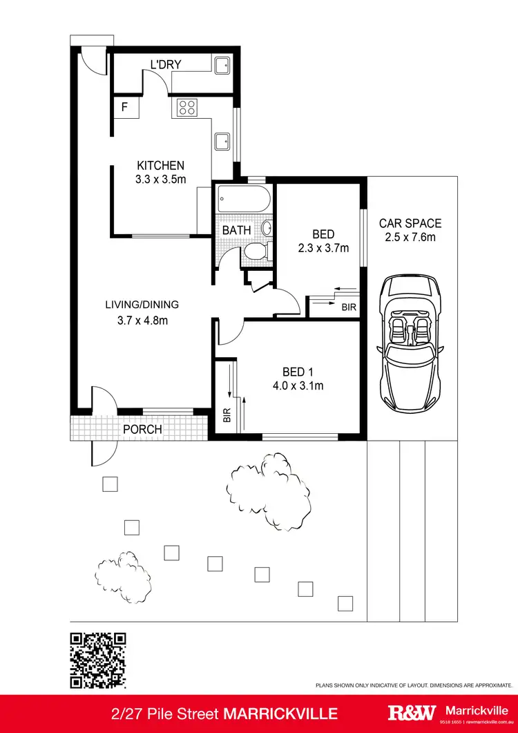 Floorplan of Homely unit listing, 2/27 Pile Street, Marrickville NSW 2204