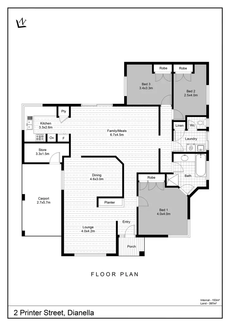 Floorplan of Homely house listing, 2 Printer Street, Dianella WA 6059