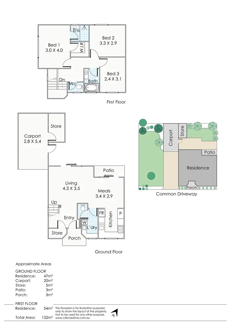 Floorplan of Homely townhouse listing, 1/54 Caledonian Avenue, Maylands WA 6051