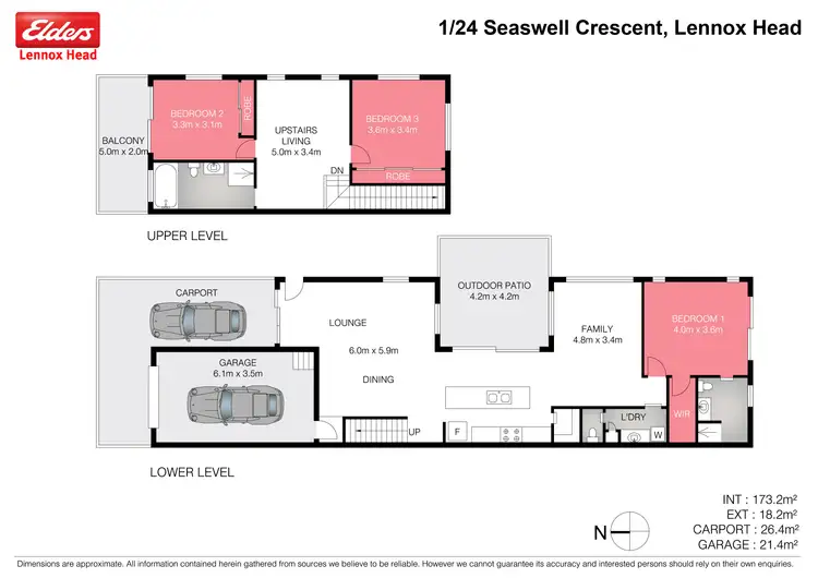 Floorplan of Homely semi-detached listing, 1/24 Seaswell Crescent, Lennox Head NSW 2478