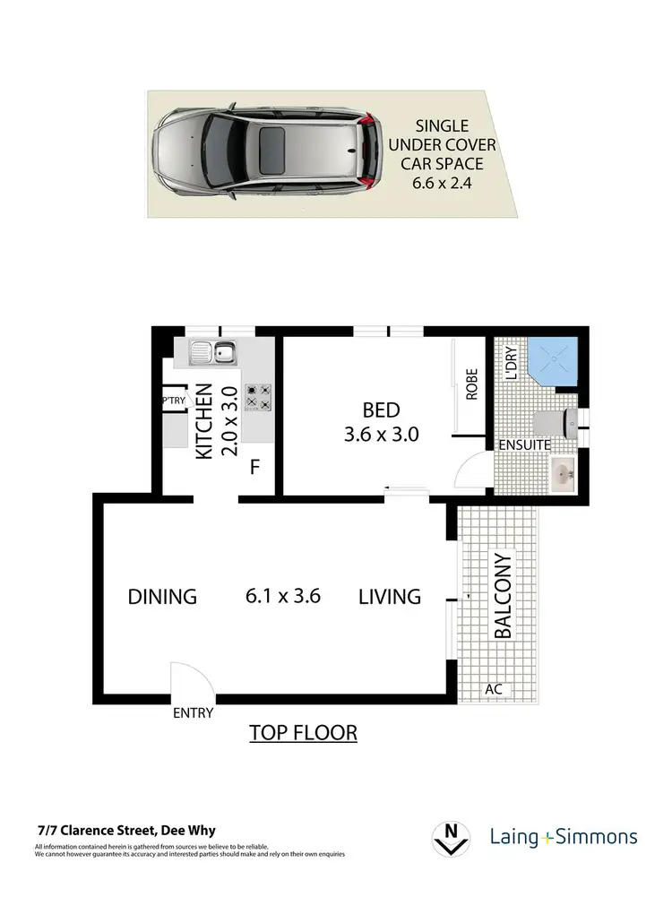 Floorplan of Homely apartment listing, 7/7 Clarence Avenue, Dee Why NSW 2099