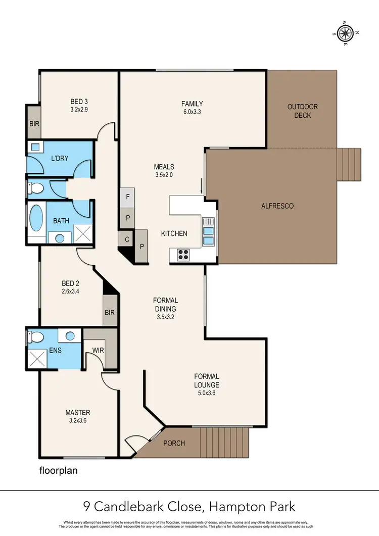 Floorplan of Homely house listing, 9 Candlebark Close, Hampton Park VIC 3976