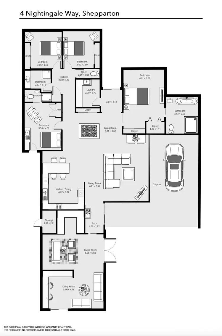 Floorplan of Homely house listing, 4 Nightingale Way, Shepparton VIC 3630