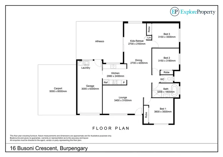 Floorplan of Homely house listing, 16 Busoni Crescent, Burpengary QLD 4505