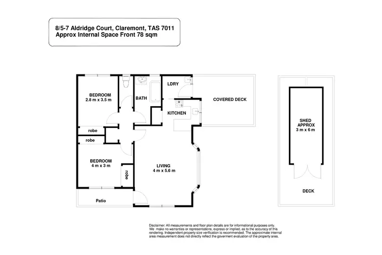 Floorplan of Homely unit listing, Unit 8, 5-7 Aldridge Court, Claremont TAS 7011