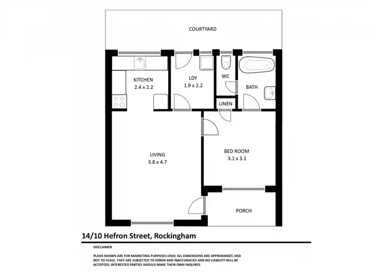 Floorplan of Homely unit listing, 14/10 Hefron Street, Rockingham WA 6168