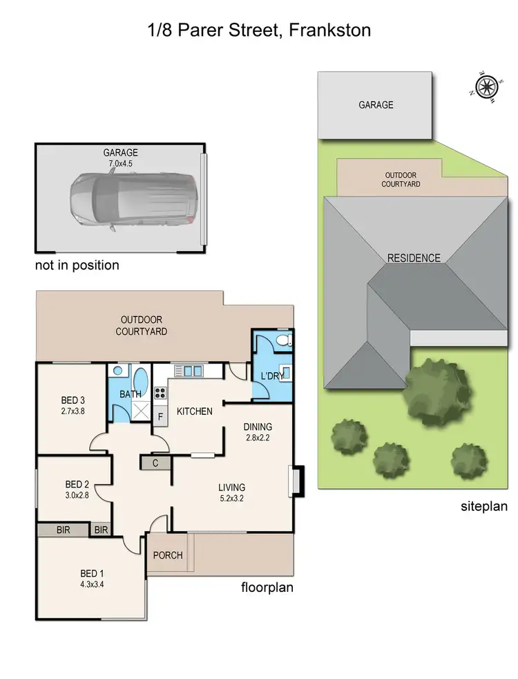Floorplan of Homely house listing, 1/8 Parer Street, Frankston VIC 3199