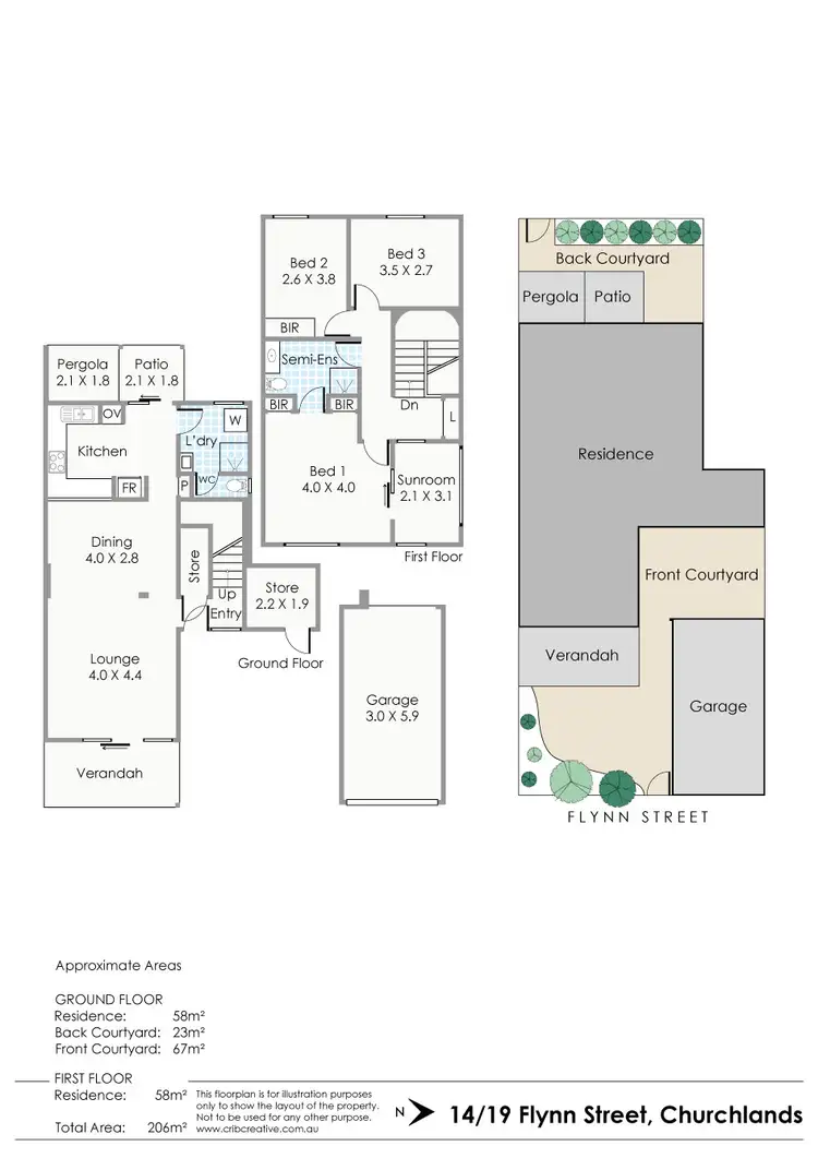 Floorplan of Homely townhouse listing, 14/19 Flynn Street, Churchlands WA 6018