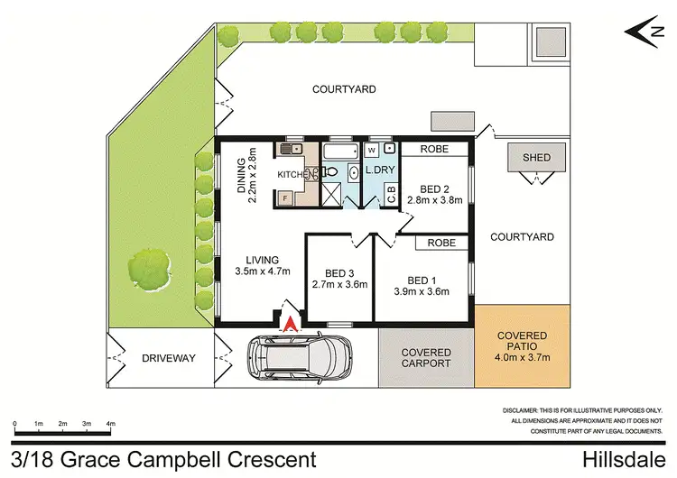 Floorplan of Homely villa listing, 3/18 Grace Campbell Crescent, Hillsdale NSW 2036