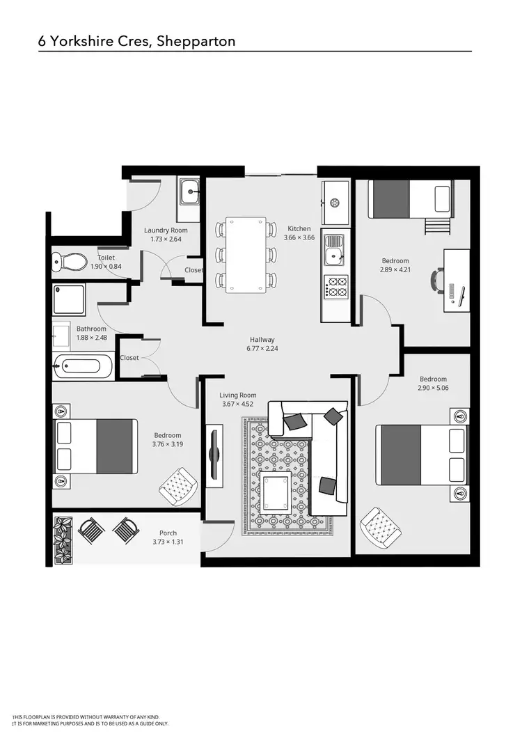 Floorplan of Homely house listing, 6 Yorkshire Crescent, Shepparton VIC 3630