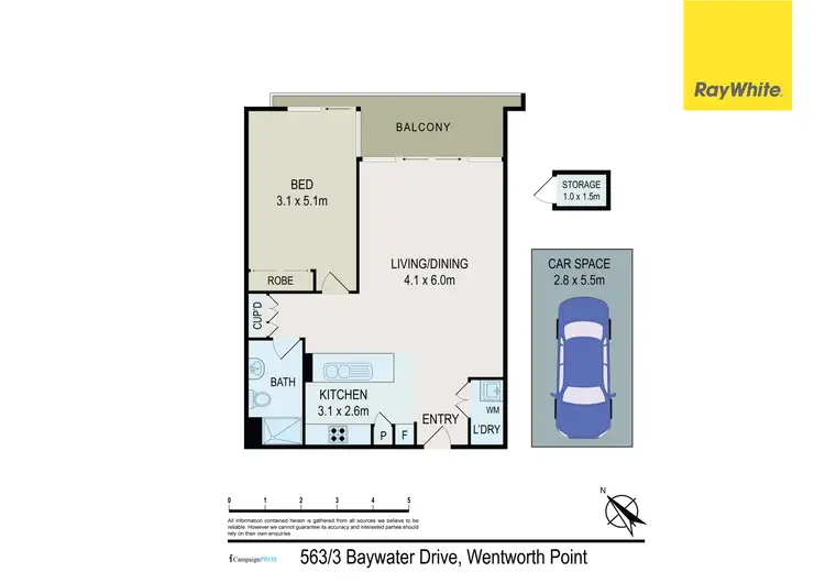 Floorplan of Homely apartment listing, 563/3 Baywater Drive, Wentworth Point NSW 2127