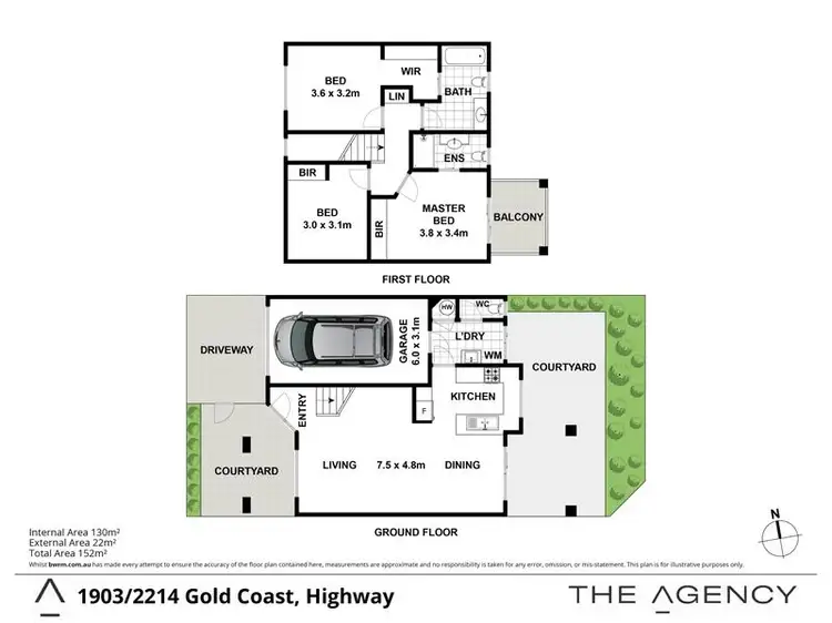 Floorplan of Homely semi-detached listing, 1903 'Chamonix' 2214 Gold Coast Highway, Mermaid Waters QLD 4218