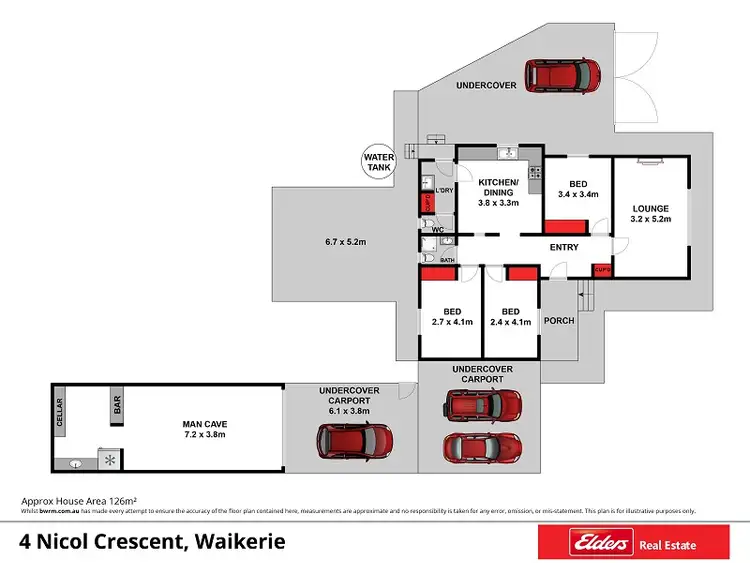 Floorplan of Homely house listing, 4 Nicol Crescent, Waikerie SA 5330