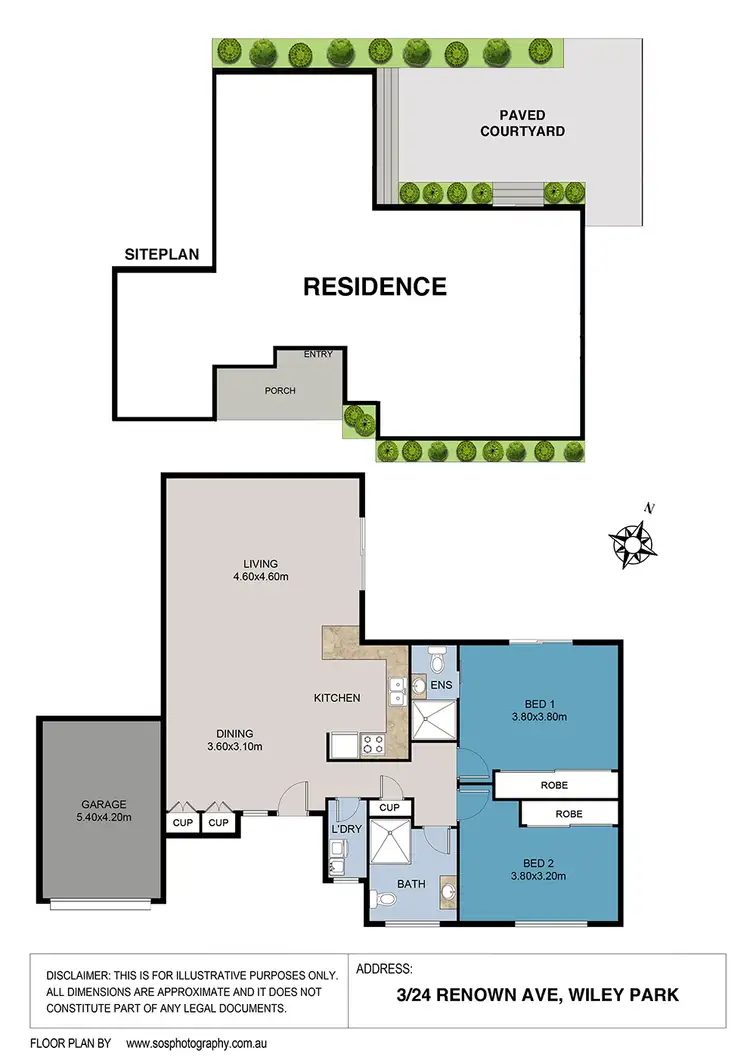 Floorplan of Homely townhouse listing, 3/24 Renown Avenue, Wiley Park NSW 2195