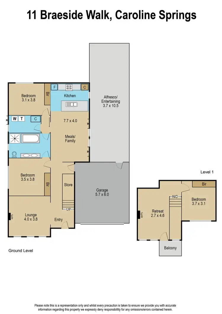 Floorplan of Homely house listing, 11 Braeside Walk, Caroline Springs VIC 3023