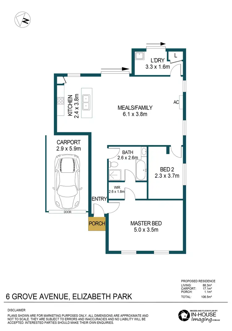 Floorplan of Homely house listing, 6 Grove Avenue, Elizabeth Park SA 5113