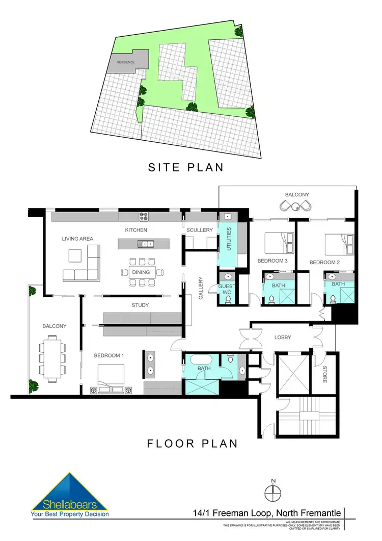 Floorplan of Homely apartment listing, 14/1 Freeman Loop, North Fremantle WA 6159