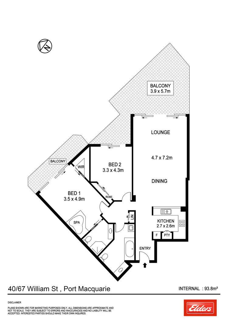 Floorplan of Homely unit listing, 540/67 William Street, Port Macquarie NSW 2444