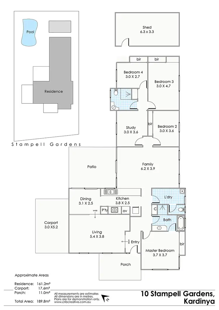 Floorplan of Homely house listing, 10 Stampel Gardens, Kardinya WA 6163