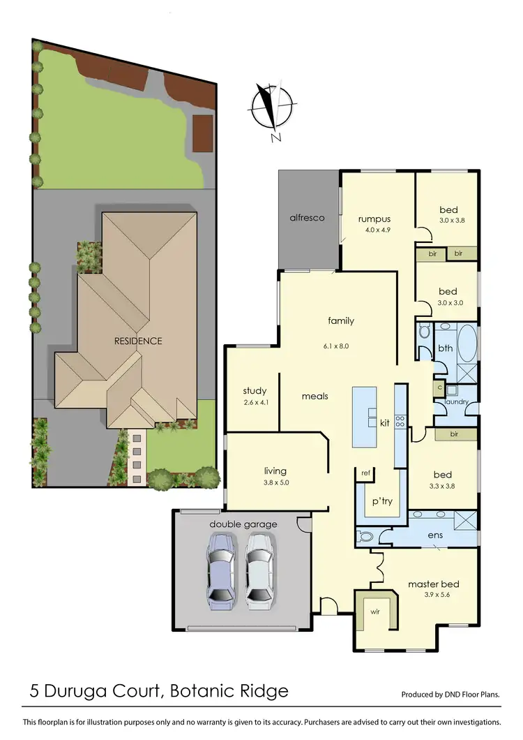 Floorplan of Homely house listing, 5 Duruga Court, Botanic Ridge VIC 3977