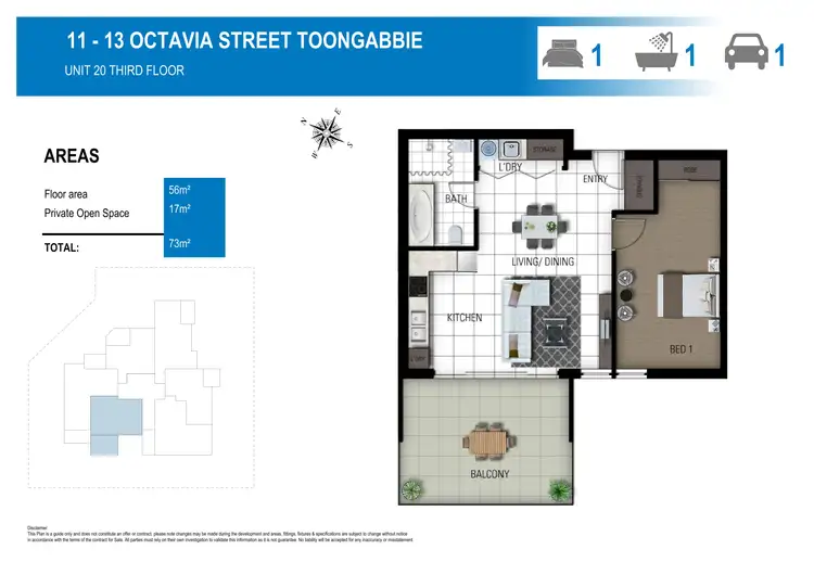 Floorplan of Homely apartment listing, 20/11-13 Octavia Street, Toongabbie NSW 2146