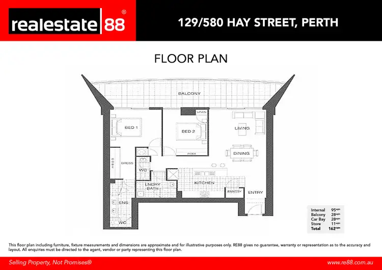 Floorplan of Homely apartment listing, 129/580 Hay Street, Perth WA 6000