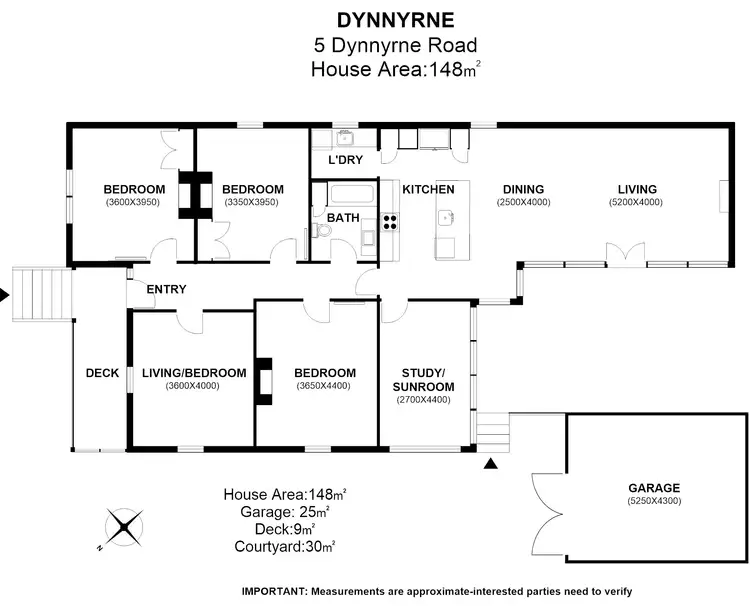 Floorplan of Homely house listing, 5 Dynnyrne Road, Dynnyrne TAS 7005