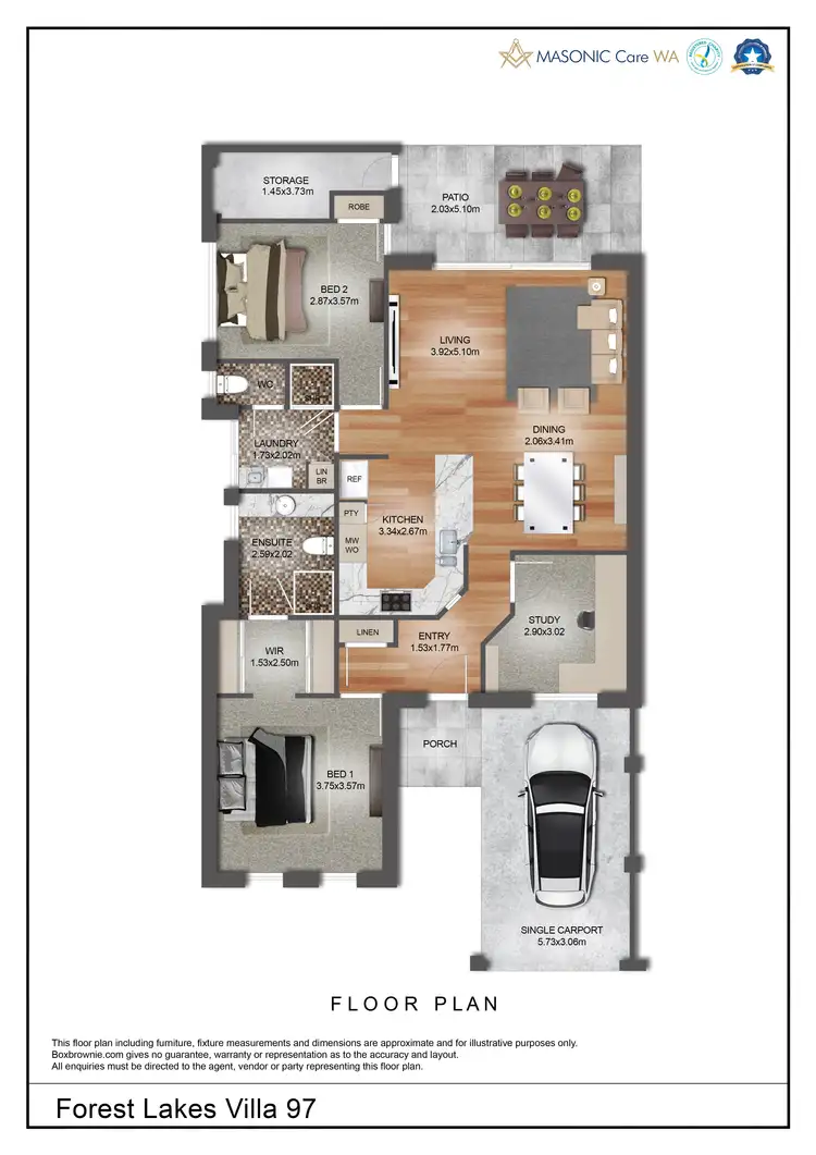 Floorplan of Homely unit listing, 97 / 41 Geographe Way, Thornlie WA 6108