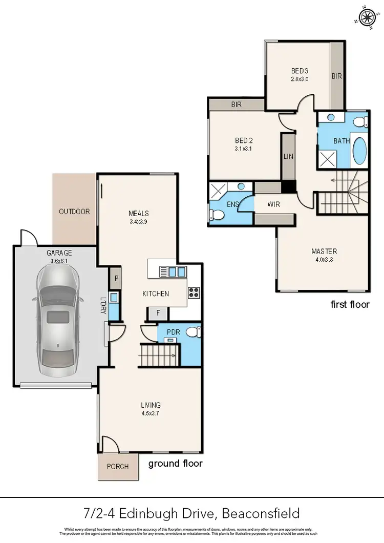 Floorplan of Homely townhouse listing, 7/2-4 Edinburgh Drive, Beaconsfield VIC 3807