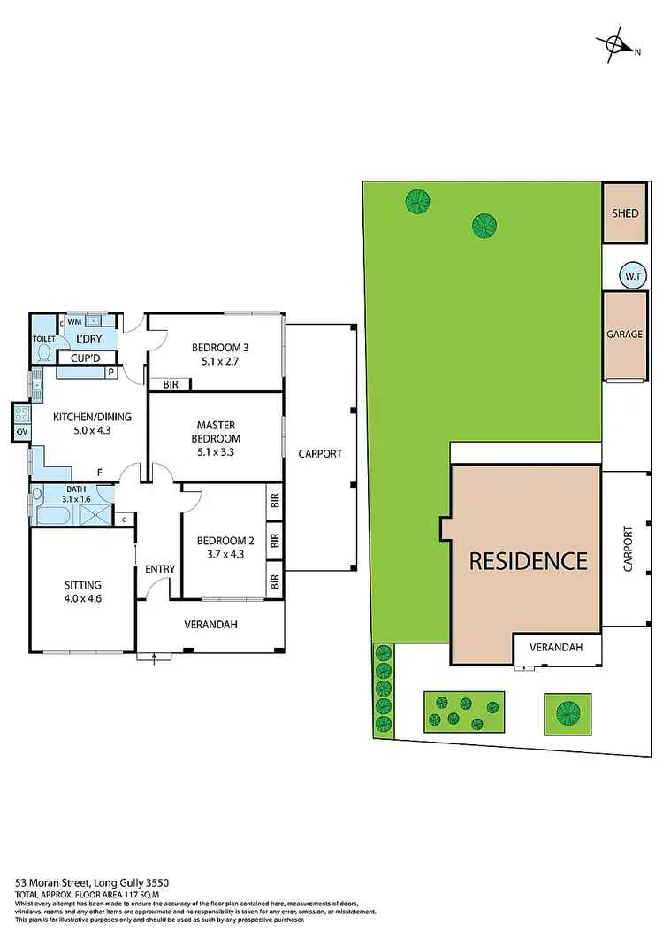 Floorplan of Homely house listing, 53 Moran Street, Long Gully VIC 3550