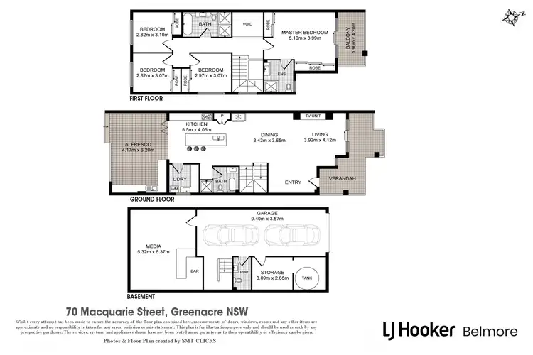 Floorplan of Homely semi-detached listing, 70 Macquarie Street, Greenacre NSW 2190
