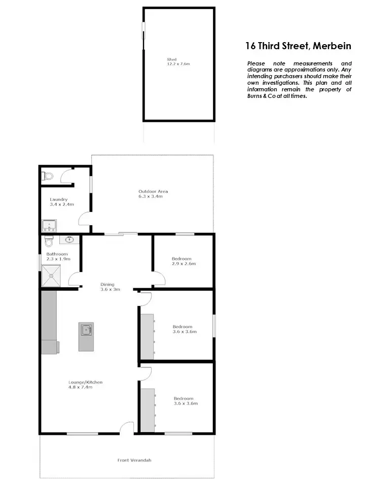Floorplan of Homely house listing, 16 Third Street, Merbein VIC 3505